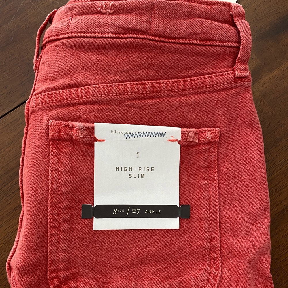 Anthropologie burnt red ankle jeans